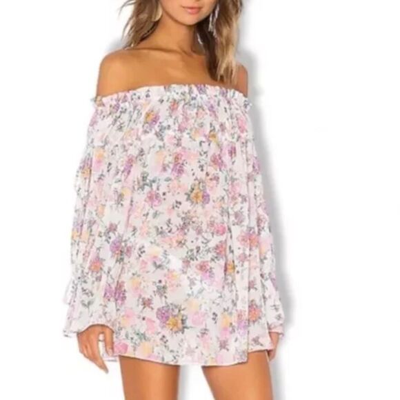 Tularosa Revolve Floral Off-Shoulder Mini Dress Size XS NWT - Picture 1 of 7